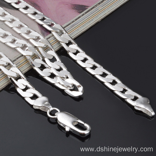 Silver Plated Stainless Steel Jewelry Factory Chain Necklace